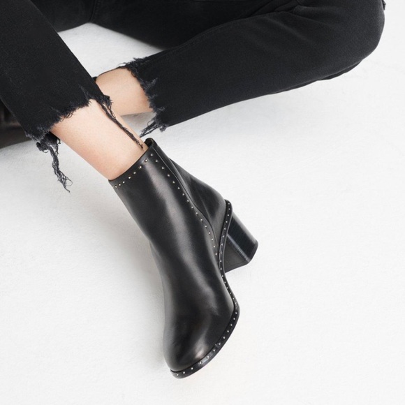 rag & bone Shoes - Rag & Bone Willow Studded Heel Ankle Leather Boots
